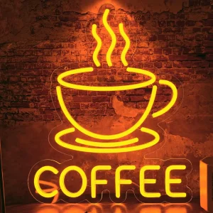 Coffee Neon Sign shop window Prompt sign LED Neon Light USB dimmable